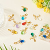 Glass Teardrop Pendants HJEW-TAC0054-15