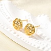 Rose 925 Sterling Silver Micro Pave Clear Cubic Zirconia Stud Earrings EJEW-S271-01G-2