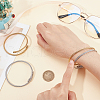BENECREAT 4Pcs 2 Colors 304 Stainless Steel Open Cuff Bangles Set with Oval Beaded BJEW-BC0001-28-3