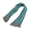 2MM Braided Round Polycotton Cord Necklace Making with Alloy Lobster Claws Clasps and Iron End Chains NJEW-Q031-01C-1