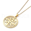 201 Stainless Steel Star Pendant Necklace with Cable Chains NJEW-Q317-03G-2