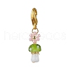Mushroom Handmade Lampwork & Flower Glass Seed Beads Pendant Decorations HJEW-MZ00216-4