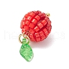 Glass Seed Beaded Berry Fruit Pendants PALLOY-MZ00729-01-4