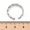 Non-Tarnish 304 Stainless Steel Heart Wrap Open Cuff Ring for Women RJEW-C045-18P-4