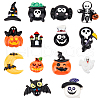 SUNNYCLUE 24Pcs 14 Styles Halloween Opaque Resin Cabochons RESI-SC0003-30-1