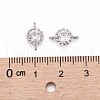 Flower Brass Micro Pave Cubic Zirconia Links X-ZIRC-L054-09P-NR-4