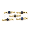 Natural Dyed Lapis Lazuli with Brass Fold Over Clasps G-G141-03G-18-1