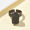 Natural Black Tourmaline Rings RJEW-B122-03R-2