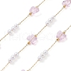 Handmade Glass Butterfly and ABS Plastic Imitation Pearl Beaded Chains CHC-R135-15G-1