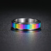 Rainbow Color Pride Flag Enamel Rectangle Rotating Ring RABO-PW0001-038F-3