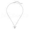 Heart 925 Sterling Silver Micro Pave Cubic Zirconia Pendant Necklaces NJEW-K279-03MS-2