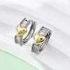 Brass Micro Pave Clear Cubic Zirconia Hoop Earrings EJEW-H158-20A-GP-3
