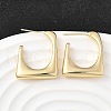 Trapezoid Brass Stud Earrings EJEW-S261-03G-1