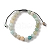 8mm Round Natural Flower Amazonite Braided Bead Bracelets BJEW-C067-01B-23-2