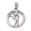 Mother's Day 201 Stainless Steel Pendants STAS-Q342-21P-1