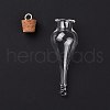 Teardrop Glass Cork Bottle Big Pendants X-AJEW-A041-01A-3