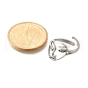Hollow Human Face 304 Stainless Steel Open Cuff Rings for Women RJEW-M046-03P-3
