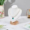 Bust PU Leather & Wooden Necklace Display Stands NDIS-WH0020-02A-01-4