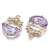 Faceted Transparent Glass Pendants X-GLAA-T020-18D-3