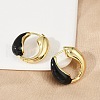 Brass Enamel Stud Earrings EJEW-M082-03G-4