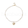 Natural White Moonstone Beaded Necklaces NJEW-JN04226-03-1