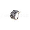 Ethnic Style Adjustable 925 Sterling Silver Finger Rings for Women FS-WG30C75-01-5