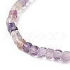 Natural Gemstone Cube Beaded Stretch Bracelet for Women BJEW-JB08976-6