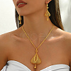 Brass Hollow Triangle Earrings & Necklaces Sets for Women KT4944-3