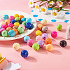 48Pcs 16 Colors Baking Paint Acrylic Beads MACR-TA0001-44-5