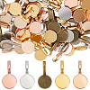 DELORIGIN 200Pcs 5 Colors Alloy Glue-on Flat Pad Bails for Pendant Making FIND-DR0001-48-1