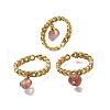 Brass Curb Chain Cuff Rings for Women RJEW-Z085-03G-04-4