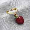 Brass Enamel Open Cuff Rings for Women RJEW-U057-20G-1