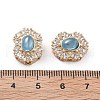 Brass Light Sky Blue Glass Oval Multi-Strand Links KK-B125-12G-3