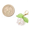 Flower Acrylic & Glass Pearl Pendant Decorations HJEW-MZ00219-03-3