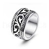 316 Stainless Steel Finger Ring with Enamel for Men PW-WG56139-02-1