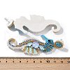 Sea Horse Glass Seed Beads Dangle Stud Earrings EJEW-S273-01-5