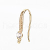 Brass Micro Pave Clear Cubic Zirconia Earring Hooks KK-R117-061-NF-4