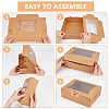 BENECREAT 20Pcs Rectangle Kraft Paper Storage Gift Boxes with Clear Visible Window CON-BC0007-42-1-4