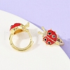 Ladybird Brass Micro Pave Cubic Zirconia Hoop Earrings EJEW-S277-02G-2