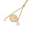 Heart Lariat Necklace for Girl Women NJEW-JN03710-6