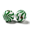 Christmas Theme Printed Natural Wooden Beads WOOD-L020-A01-3