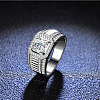 Rhodium Plated 925 Sterling Silver Micro Pave 6.5x3.9mm Cubic Zirconia Finger Rings WGBE16F-18-1