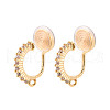 Brass Micro Pave Cubic Zirconia Clip-on Earring Findings KK-N261-122B-G-1