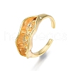 Brass Bean Pod Open Cuff Finger Ring Settings KK-N231-325-3