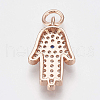 Brass Micro Pave Cubic Zirconia Pendants ZIRC-Q018-020RG-2