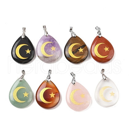 Natural Mixed Gemstone Pendants G-F786-09E-1