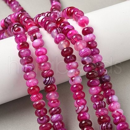 Natural Banded Agate Beads Strands G-F790-I01-01K-1
