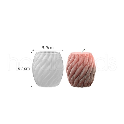 Twisted Barrel DIY Food Grade Silicone Candle Molds PW-WG53523-01-1