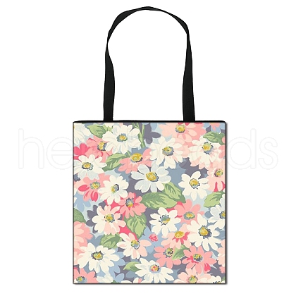 Daisy Flower Printed Polyester Shoulder Bag PW-WG89199-07-1
