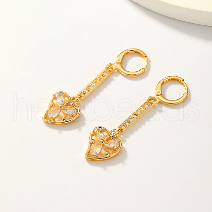 Fashionable Classic Brass Heart Tassel Hoop Earrings IX7410-1